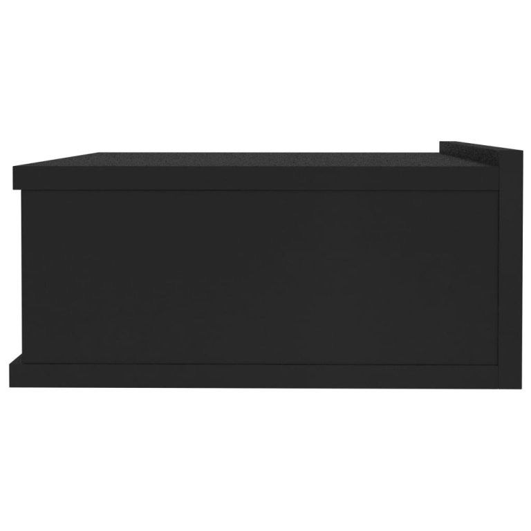 Noptiere suspendate, 2 buc., negru, 40x30x15 cm, lemn prelucrat