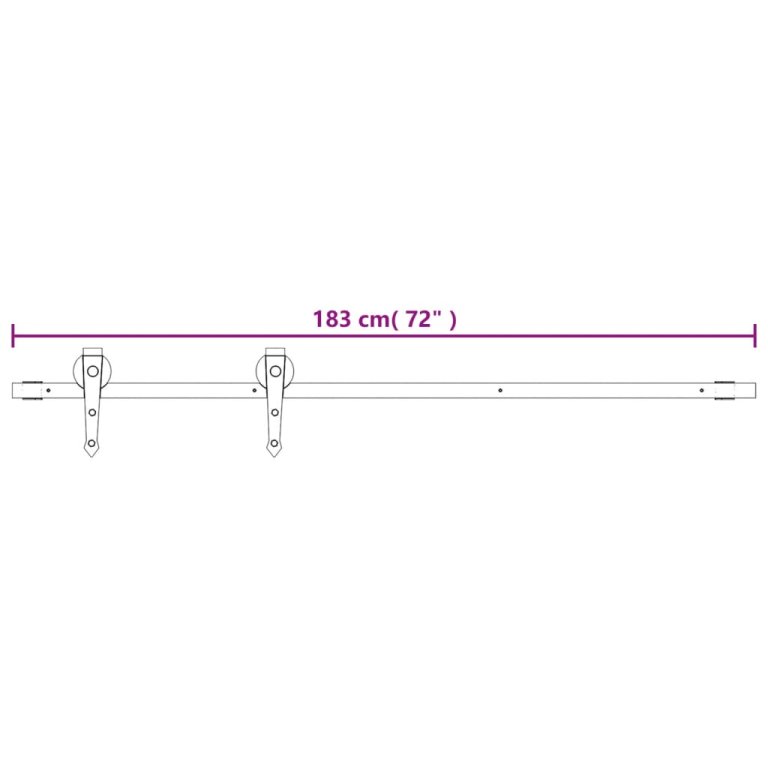 Ușă glisantă cu set de feronerie 80x210 cm, lemn masiv de pin