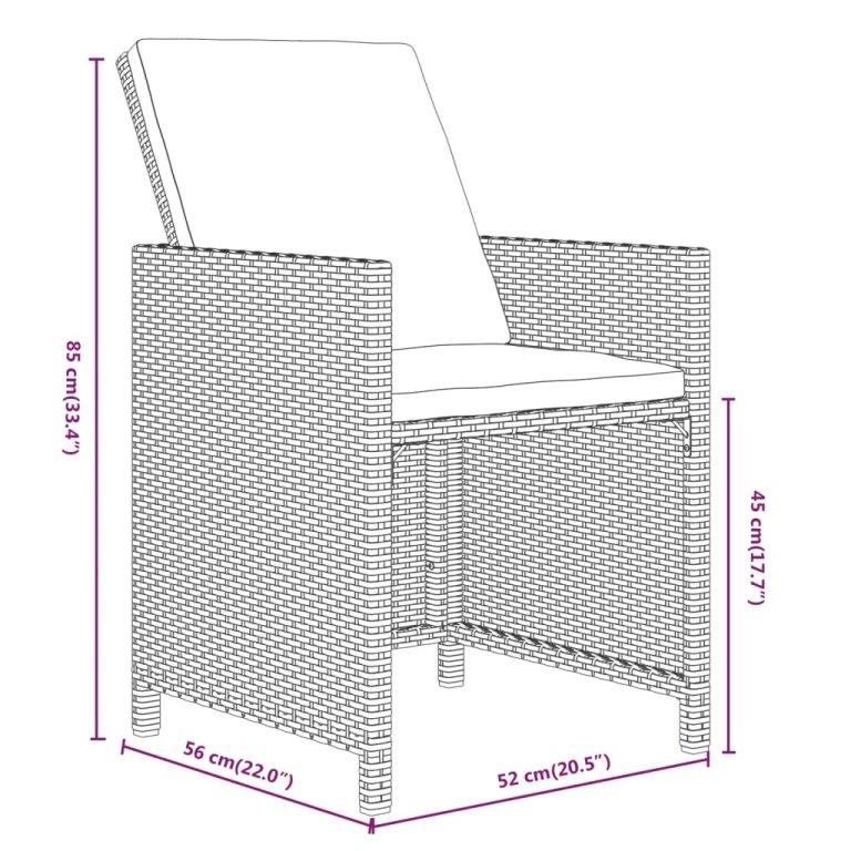 Set mobilier de grădină cu perne, 7 piese, gri, poliratan