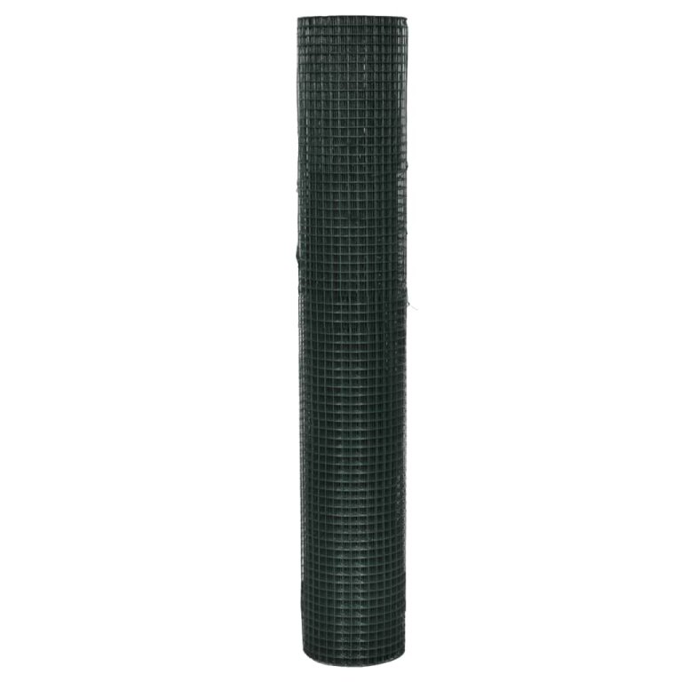 Plasă de sârmă găini, verde, 25 x 1 m, oțel galvanizat cu PVC