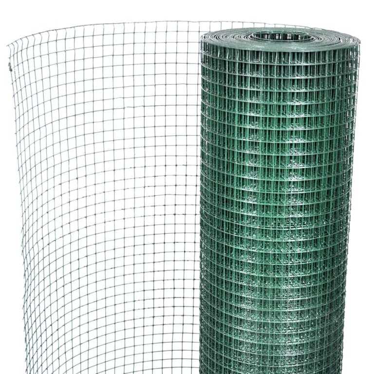 Plasă de sârmă găini, verde, 25 x 1 m, oțel galvanizat cu PVC