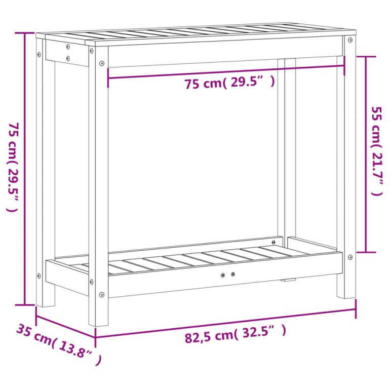 Masă de plantare cu poliță 82,5x35x75 cm lemn impregnat de pin