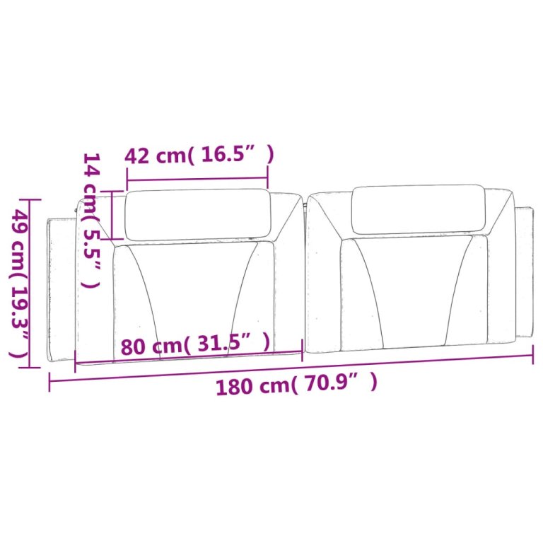 Pernă pentru tăblie pat, negru, 180 cm, piele artificială