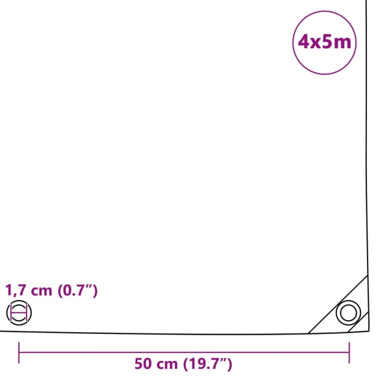 Prelată 650 g/m² 4 x 5 m Alb