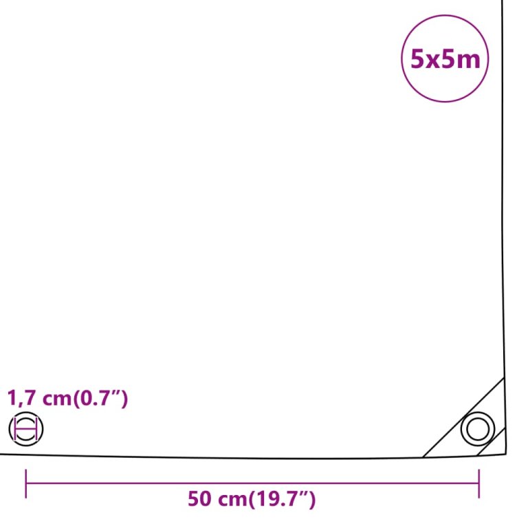 Prelată, negru, 5x5 m, 650 g/m²