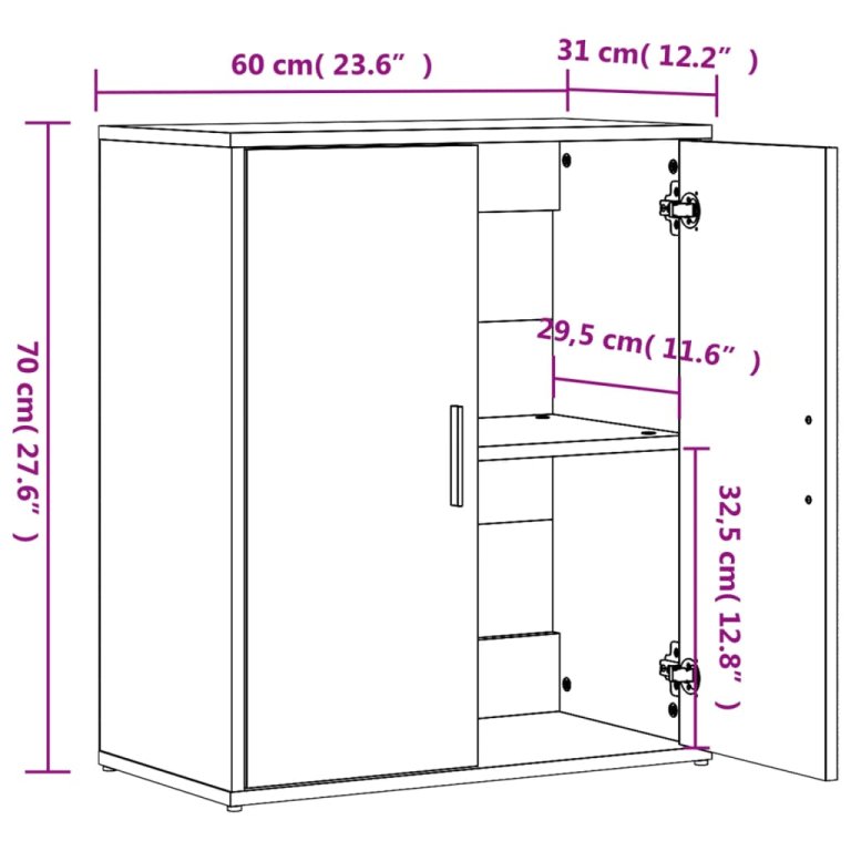 Dulap, stejar sonoma, 60x31x70 cm, lemn prelucrat