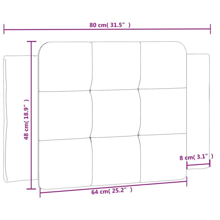 Pernă pentru tăblie pat, maro, 80 cm, piele artificială