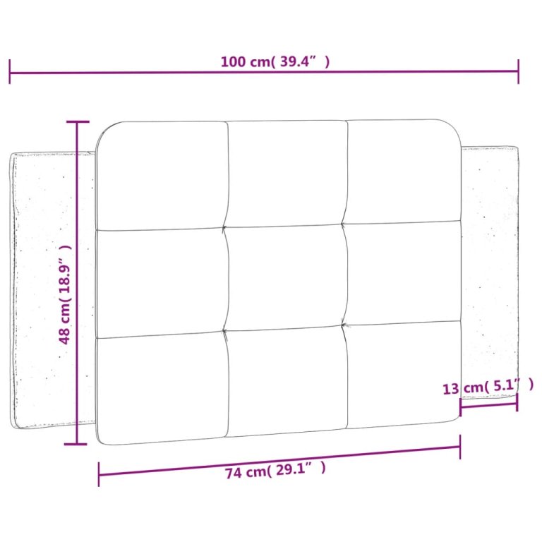 Pernă pentru tăblie, gri, 100 cm, piele artificială