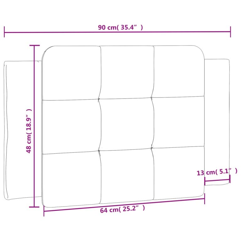 Pernă pentru tăblie pat, maro, 90 cm, piele artificială