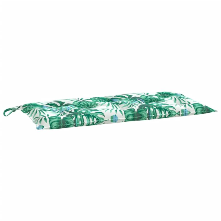 Pernă bancă de grădină model frunze, 110x50x7 cm, textil oxford