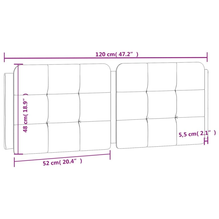 Pernă pentru tăblie pat, maro, 120 cm, piele artificială