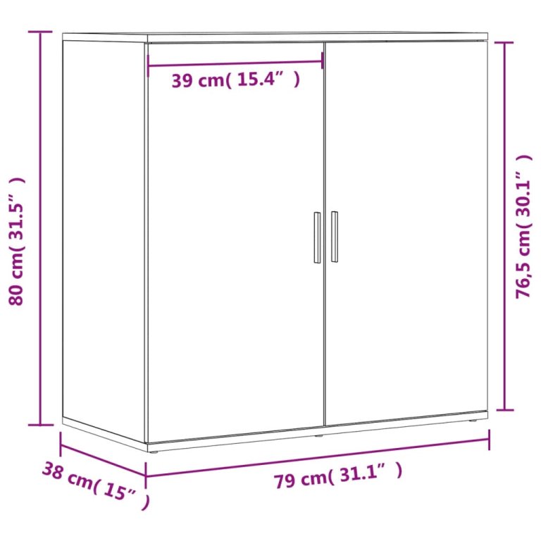 Dulap, stejar sonoma, 79x38x80 cm, lemn prelucrat