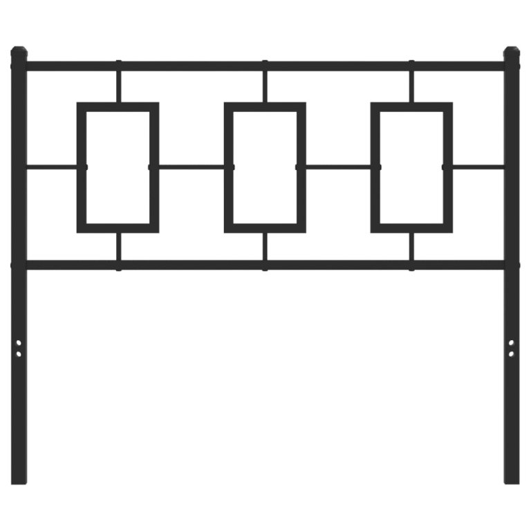 Tăblie de pat metalică, negru, 100 cm