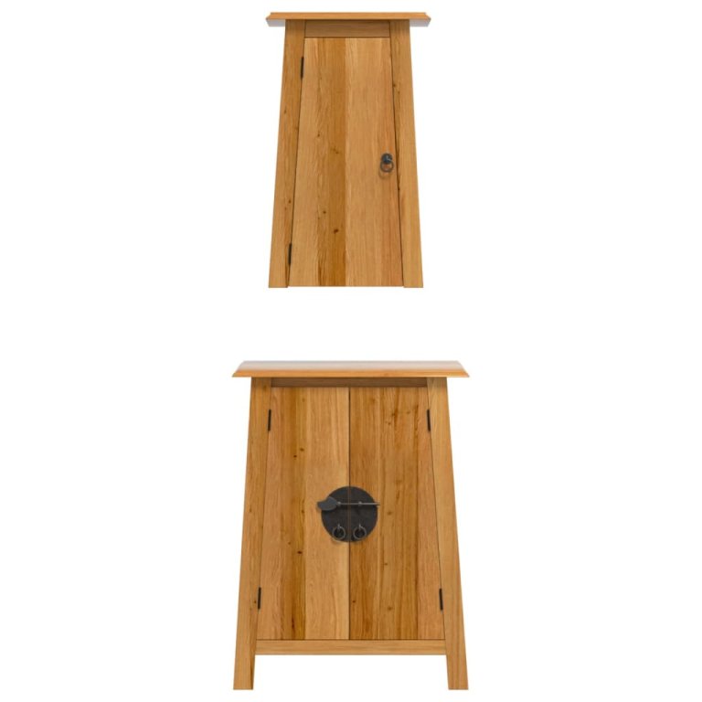 Set mobilier de baie, 2 piese, lemn masiv de pin