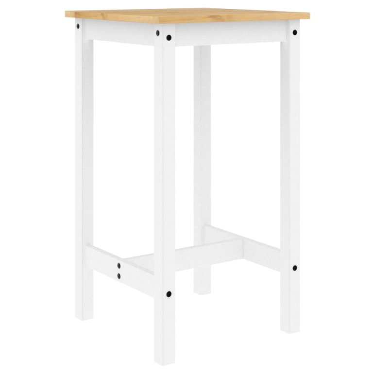 Set mobilier de bar, 3 piese, alb, lemn masiv de pin