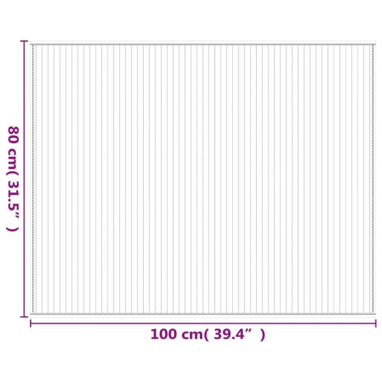 Covor dreptunghiular, gri, 80x100 cm, bambus