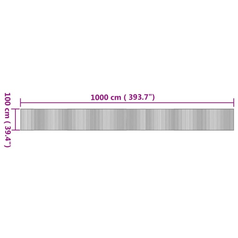 Covor dreptunghiular, natural, 100x1000 cm, bambus