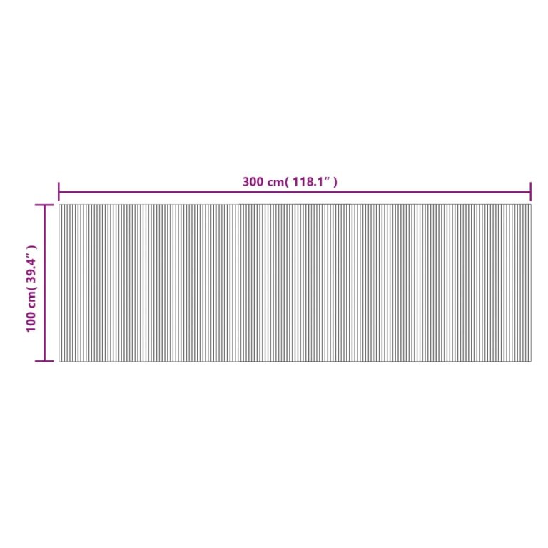 Covor dreptunghiular, maro închis, 100x300 cm, bambus