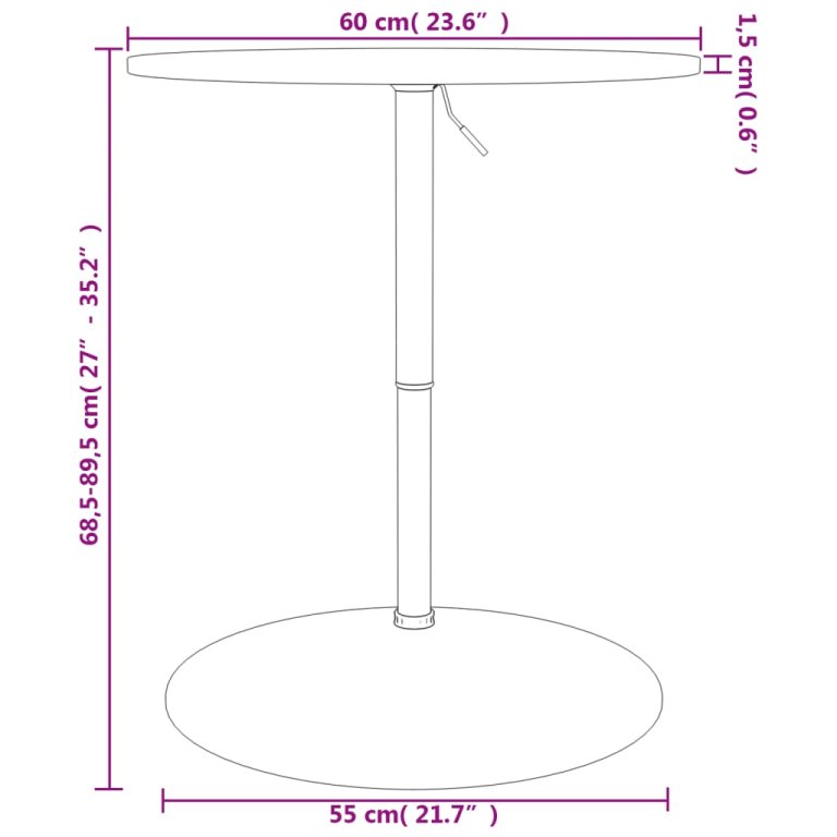 Masă de bar Ø60x89,5 cm din lemn masiv de fag