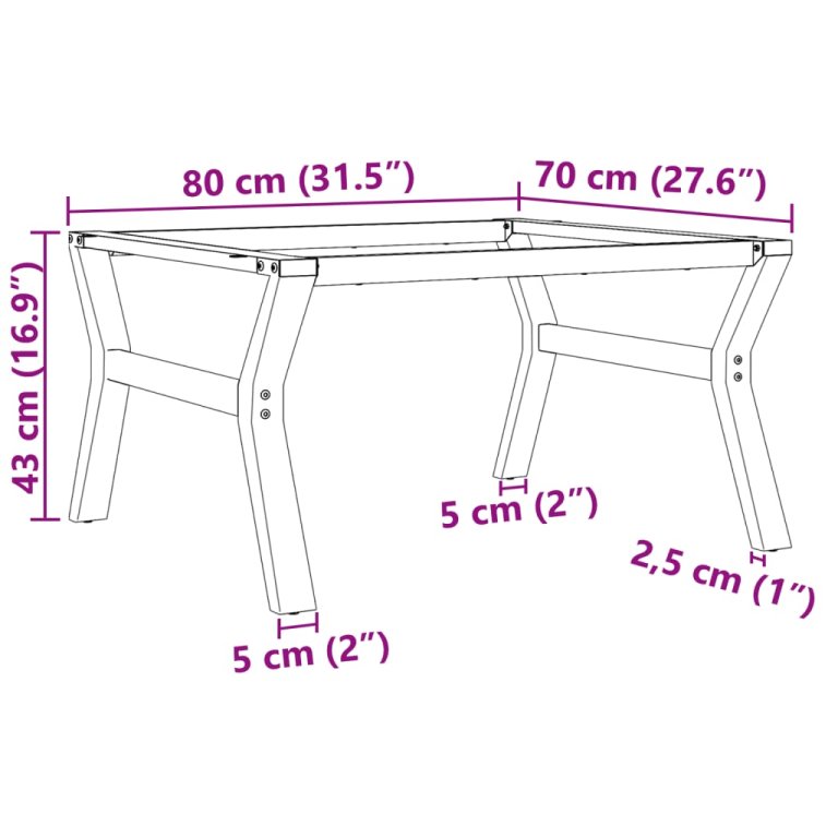 Picioare Măsuță de cafea Y-Frame 80x70x43 cm Fontă