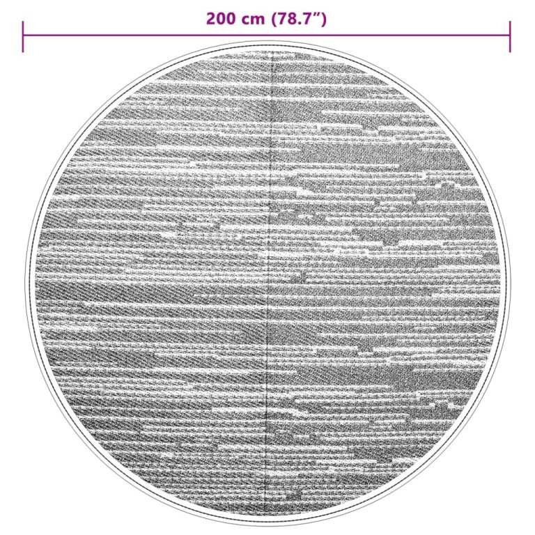 Covor de exterior, gri, Ø200 cm, PP