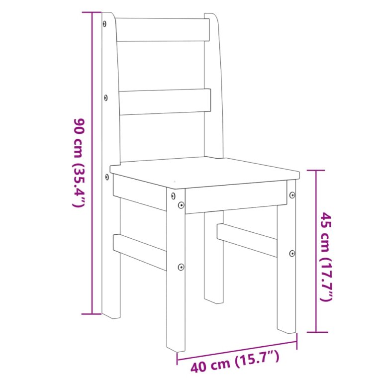 Scaune de bucătărie Panama 2 buc. gri 40x46x90cm lemn masiv pin