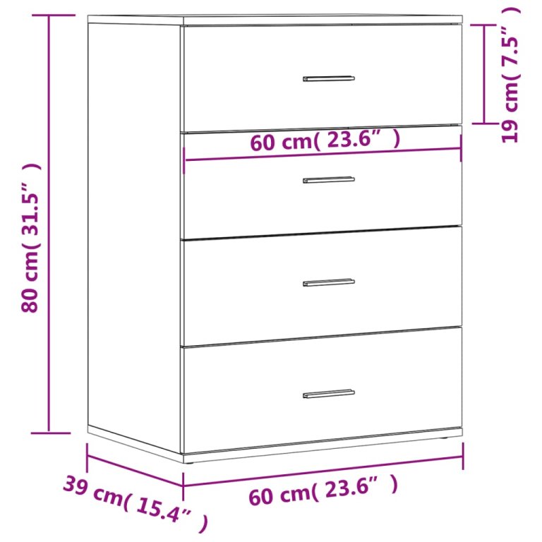 Dulapuri, 2 buc., alb, 60x39x80 cm, lemn prelucrat