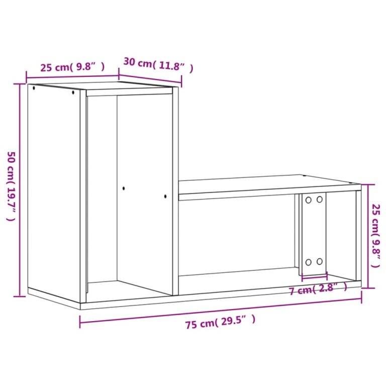 Dulapuri TV, 2 buc., gri beton, 75x30x50 cm, lemn prelucrat