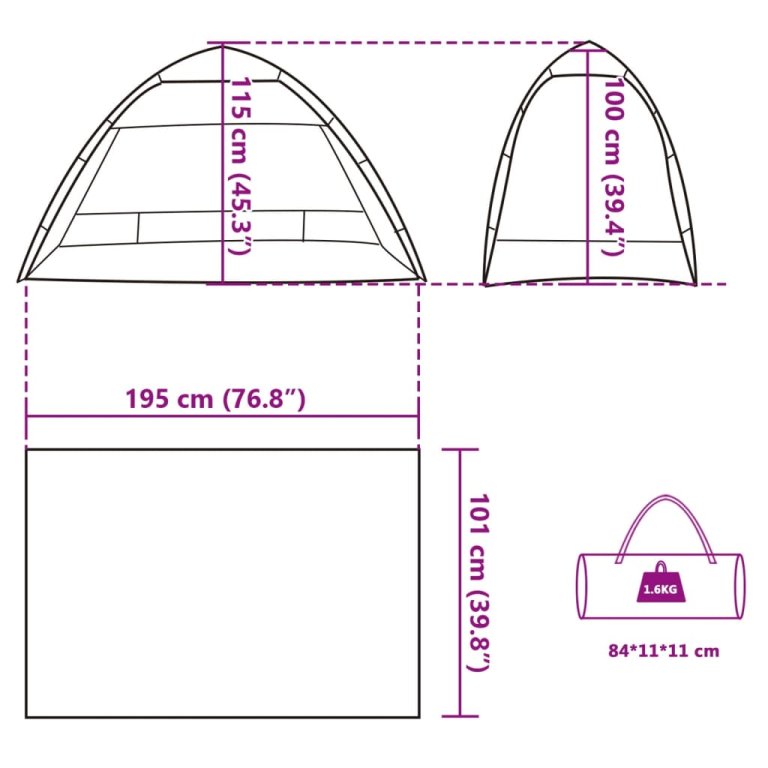 Cort camping 2 persoane verde marin impermeabil setare rapidă