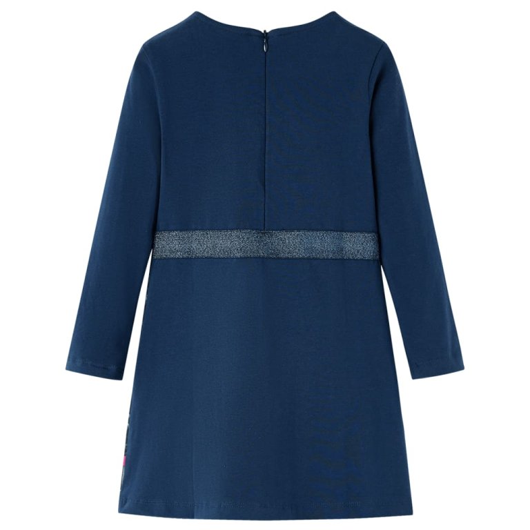 Rochie pentru copii cu mâneci lungi, bleumarin, 128