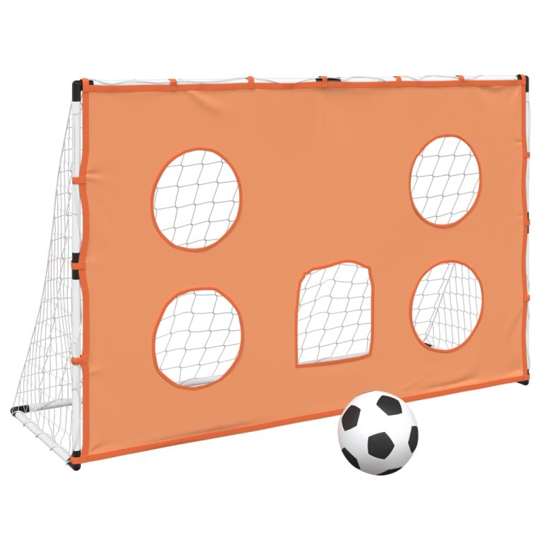 Poartă de fotbal de copii cu covoraș țintă/minge 182x62x118 cm