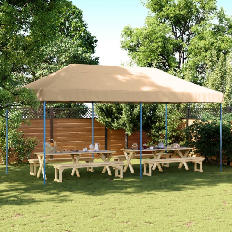 Cort de petrecere pliabil Pop-Up, 580x292x315 cm, bej