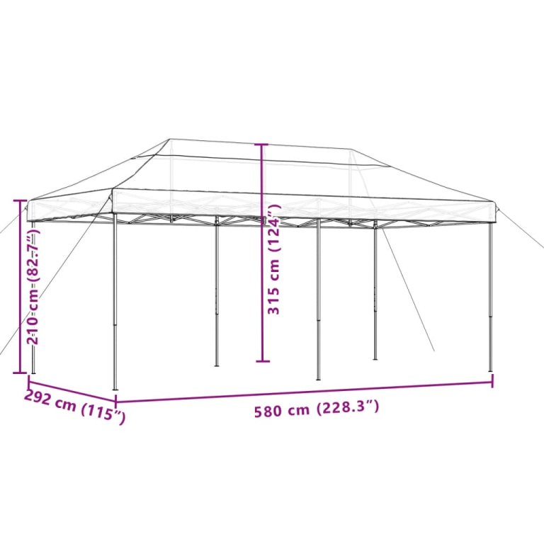 Cort de petrecere pliabil Pop-Up, 580x292x315 cm, bej