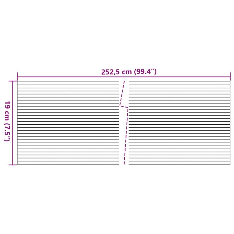 Paravane de grădină, 10 buc., gri deschis, 252,5x19 cm, PVC