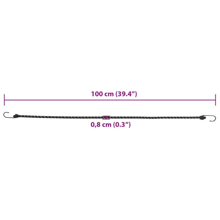 Corzi elastice cu benzi reflectorizante/cârlige 10 buc. 100 cm