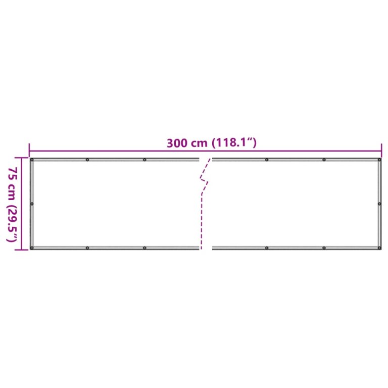 Paravan de balcon, antracit, 300x75 cm, PVC