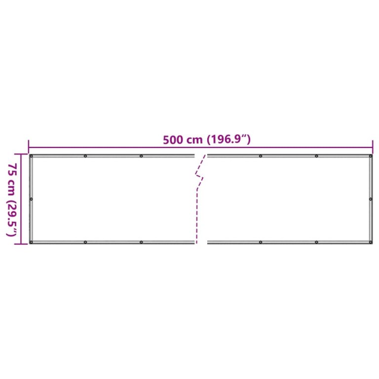 Paravan de balcon, alb, 500x75 cm, PVC