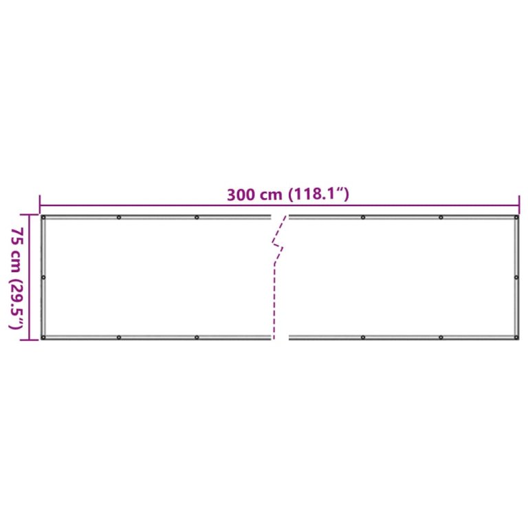 Paravan de balcon cu aspect de piatră, 300x75 cm, PVC