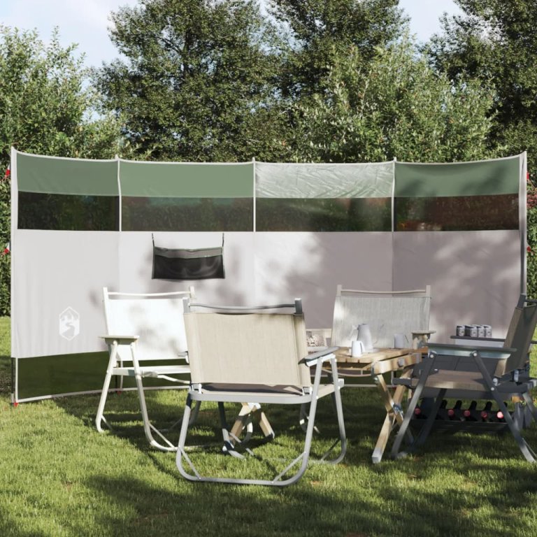 Paravan de camping, verde, 366x152x152 cm, impermeabil