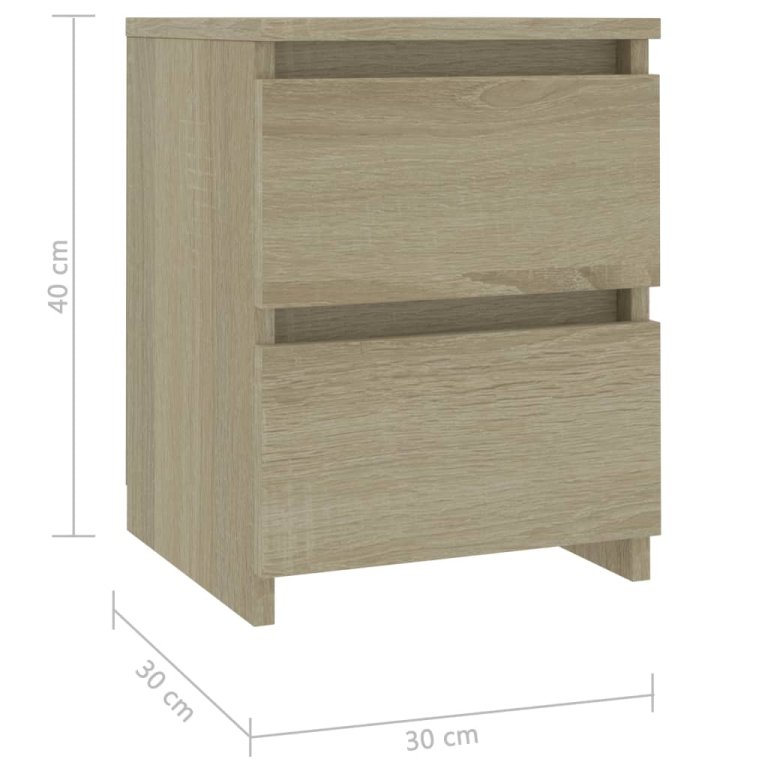 Noptiere, 2 buc., stejar sonoma, 30x30x40 cm, lemn prelucrat