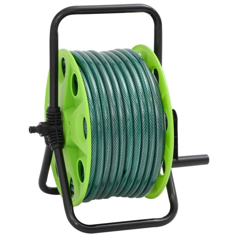 Tambur pentru furtun autonom, verde, cu furtun PVC de 30 m