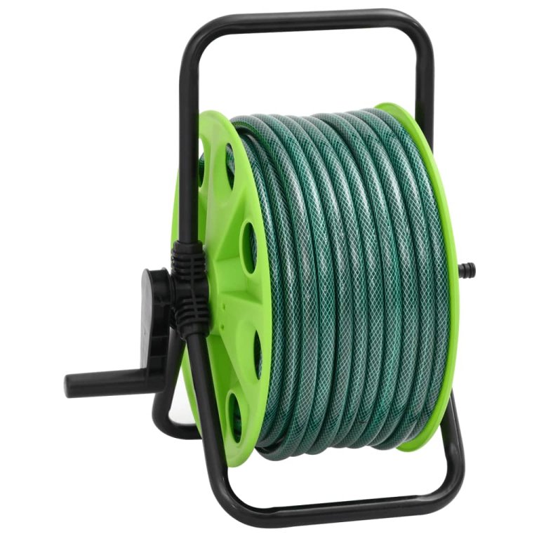 Tambur pentru furtun autonom, verde, cu furtun PVC de 30 m