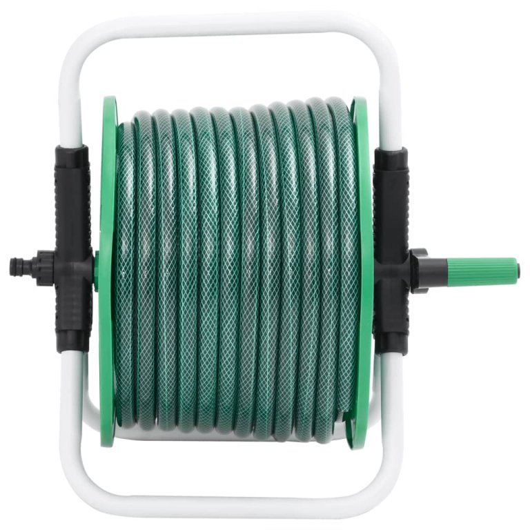 Tambur pentru furtun autonom, verde, cu furtun PVC de 30 m