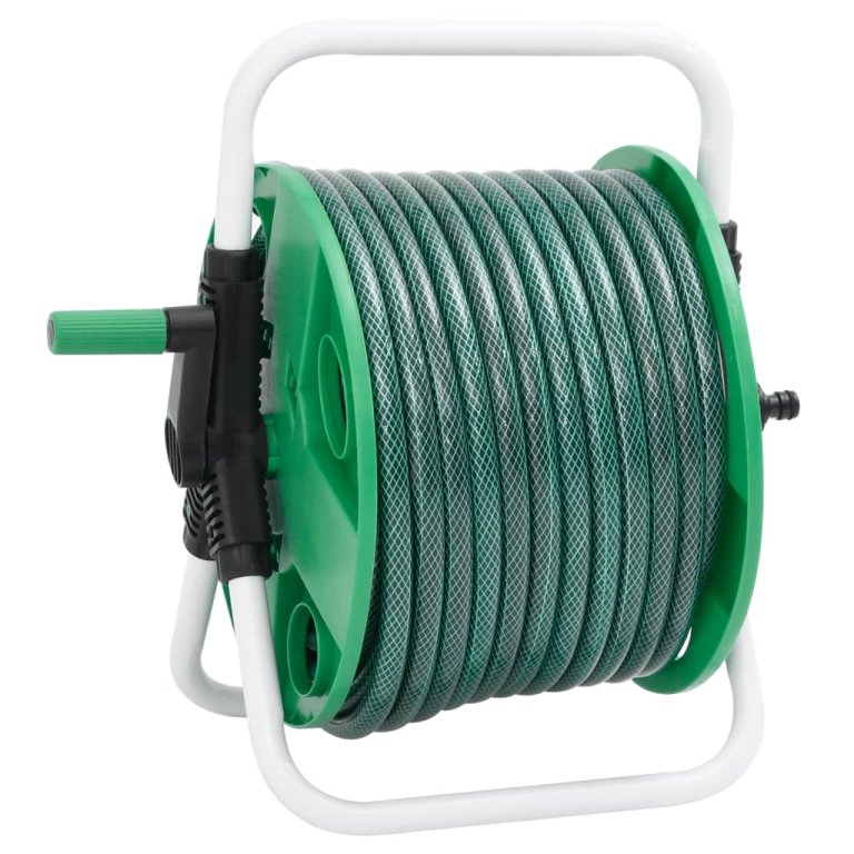 Tambur pentru furtun autonom, verde, cu furtun PVC de 30 m