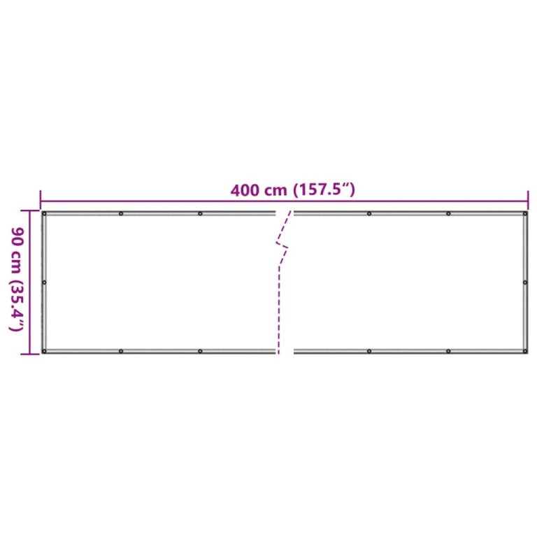 Paravan de balcon, antracit, 400x90 cm, PVC