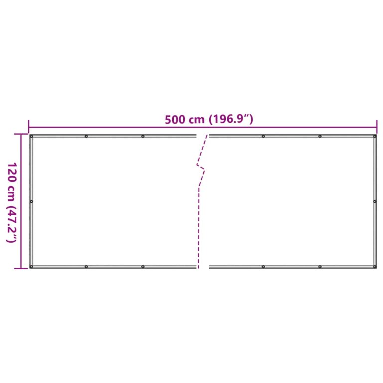 Paravan de balcon, alb, 500x120 cm, PVC