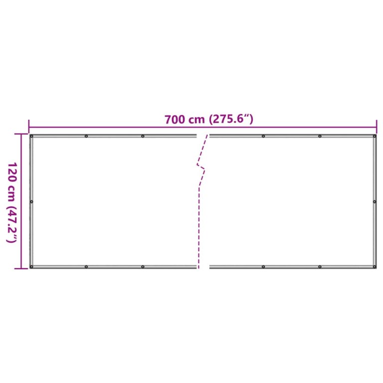 Paravan de balcon, crem, 700x120 cm, PVC