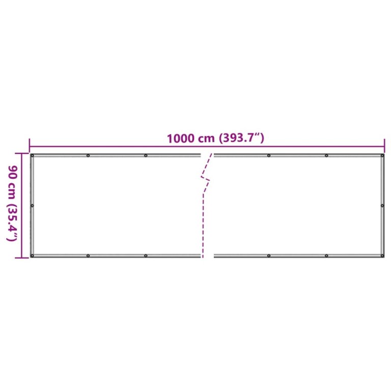 Paravan de balcon, antracit, 1000x90 cm, PVC