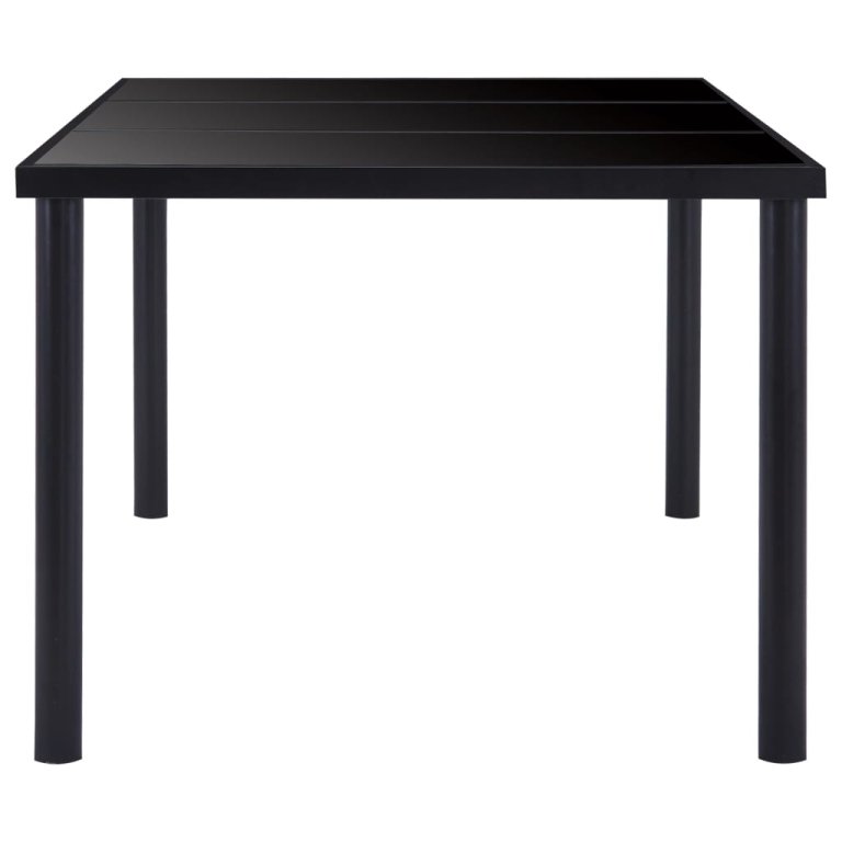 Set mobilier de bucătărie, 9 piese, negru, piele ecologică