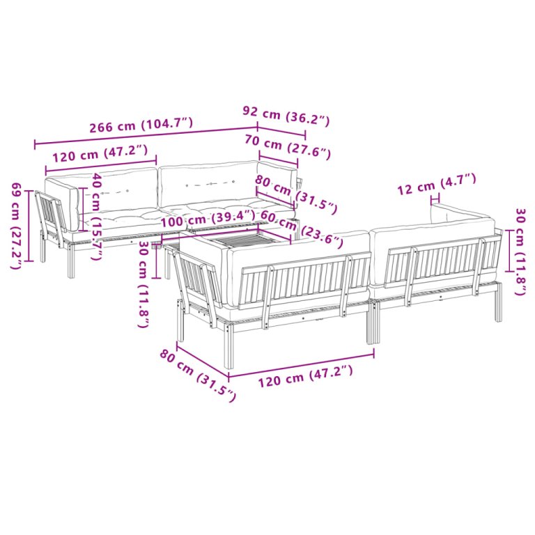 Set canapele de grădină cu perne din paleți 5 piese lemn acacia